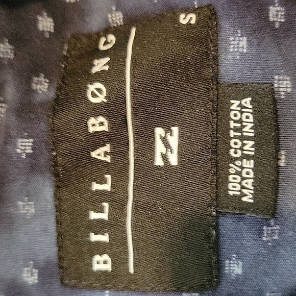 BILLABONG small blue tie dyed cotton button down shirt - Picture 3 of 5